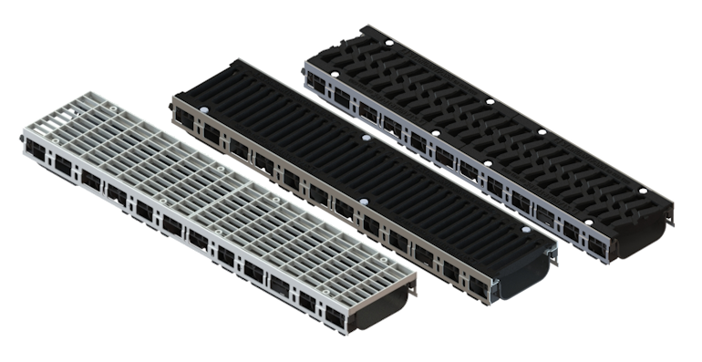 Лоток пластиковый PolyMax Drive DN150 h96 с выпуском